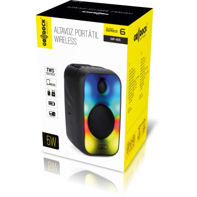 Thulos Altavoz Portátil TWS Wireless Luces LED Potencia: 5W. GO-ROCK GR-65