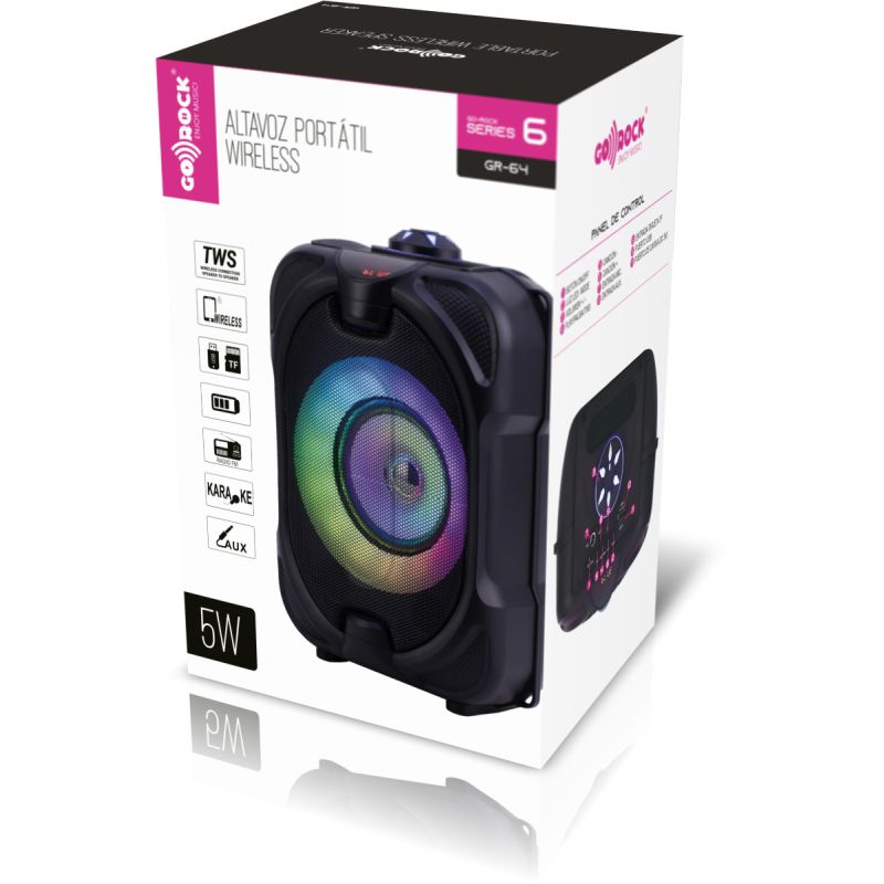 Thulos Altavoz Portátil TWS Wireless Luces LED Potencia: 5W. GO-ROCK GR-64