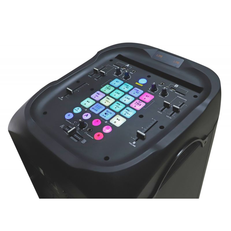 Thulos Altavoz Torre TWS Karaoke 500w Incluye Mando A Distancia Y 2 Micrófonos Inalámbricos. GO-ROCK GR-717