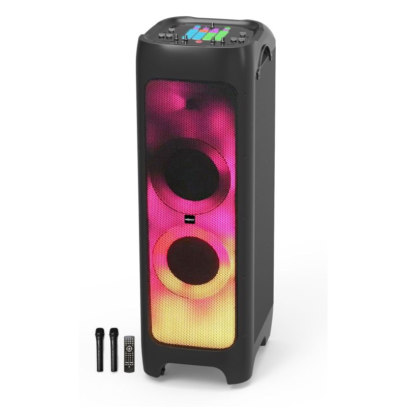 thulos Altavoz torre TWS karaoke 500w incluye mando a distancia y 2 Micrófonos inalámbricos. GO-ROCK GR-717