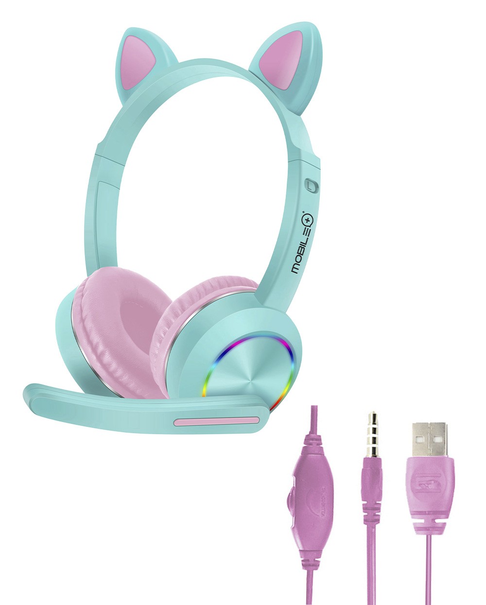 Thulos Auriculares Gaming Cat Ears Con Micrófono Y Ajuste De Volumen. MOBILE+ MB-HP31