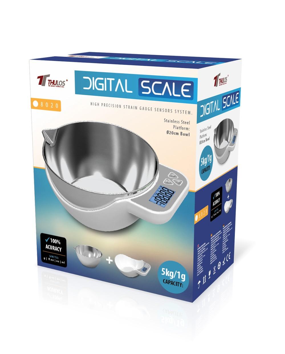 Thulos Balanza De Cocina Digital 5KG De Capacidad. THULOS TH-DS8020