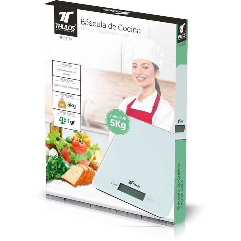 Thulos Balanza De Cocina Digital 5Kg De Capacidad. THULOS TH-DS107