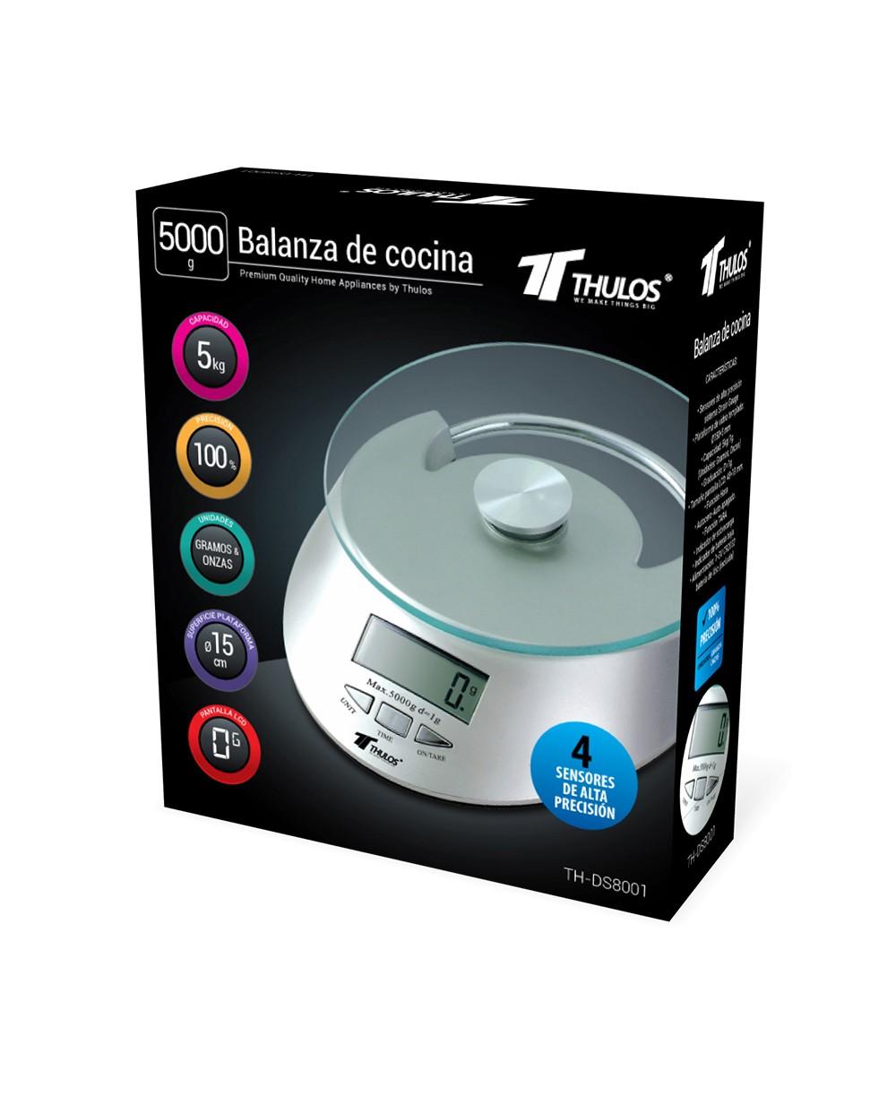 Thulos Balanza De Cocina Digital 5Kg De Capacidad. THULOS TH-DS8001