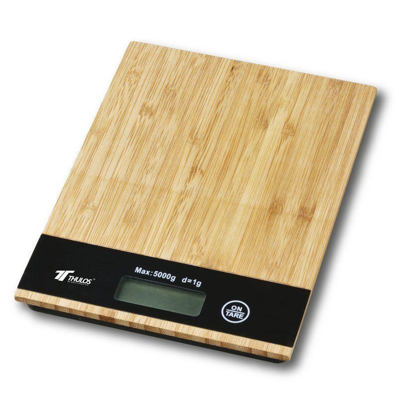 thulos Balanza de cocina digital superficie de madera 5Kg de capacidad. THULOS TH-DS105