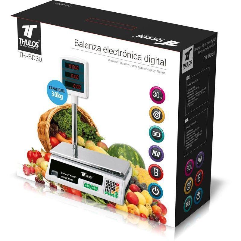 Thulos Balanza Digital Electrónica 30kg De Capacidad Con Batería Recargable. Thulos TH-BD30