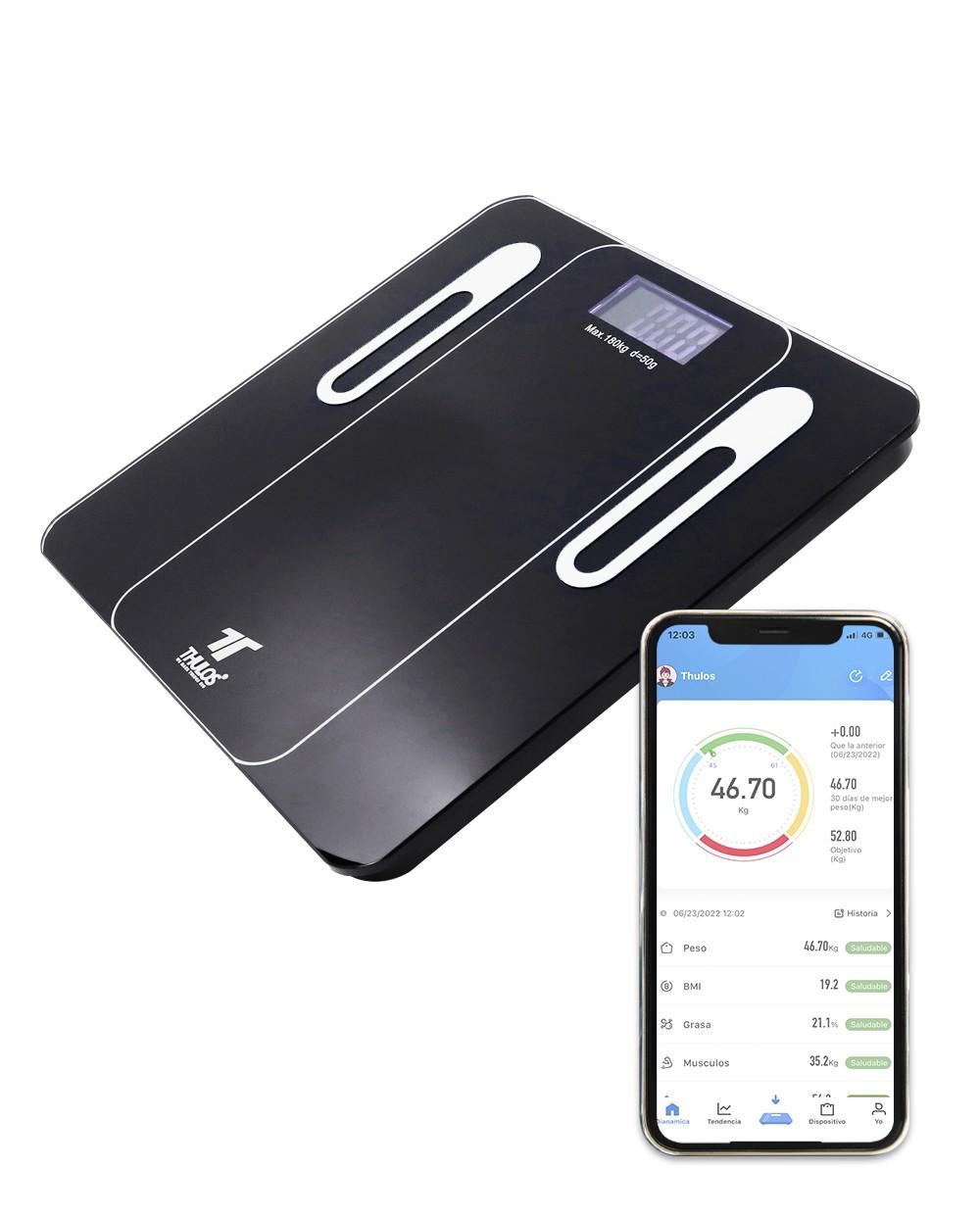 thulos Báscula de baño BLUETOOTH múltiples mediciones. APP para iOS y Android. THULOS TH-BD121