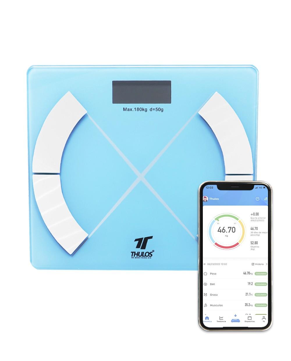 thulos Báscula de baño BLUETOOTH múltiples mediciones. APP para iOS y Android. THULOS TH-BD122