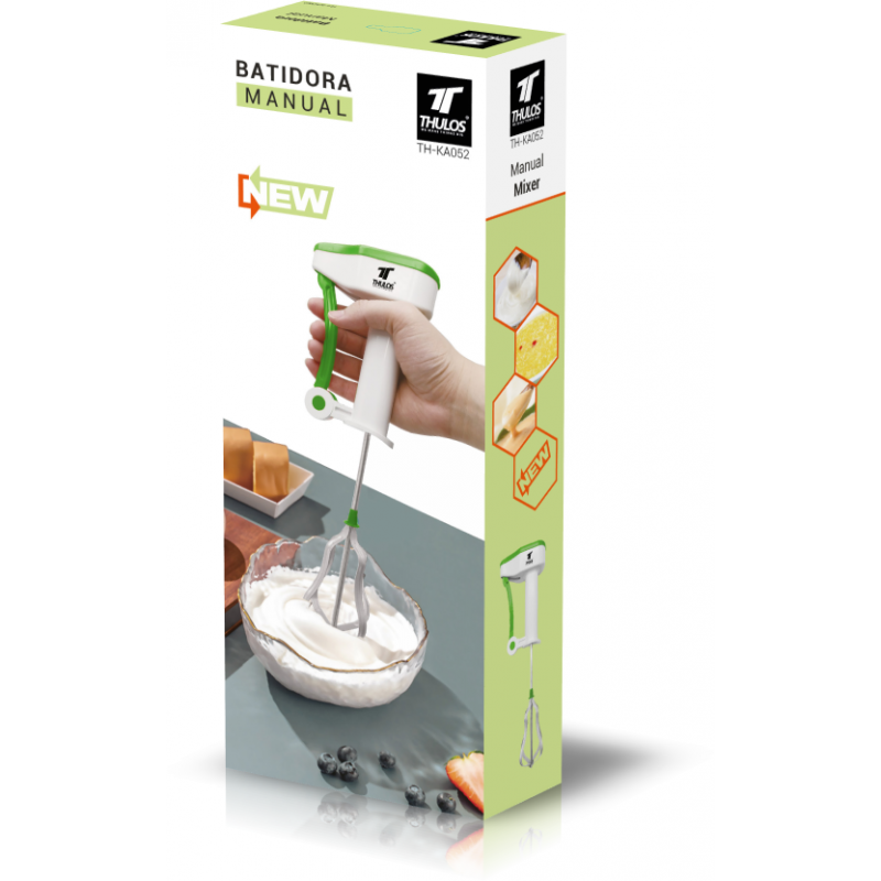Thulos Batidora Manual Con Varillas De Acero Inoxidable. THULOS TH-KA052