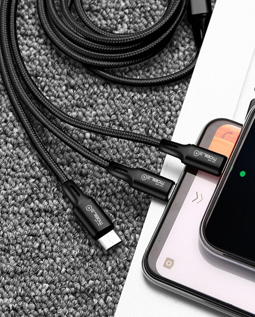 Thulos Cable De Carga 3 En 1 USB-A A Lightning Micro USB Y Tipo C. MOBILE+ MB-1045
