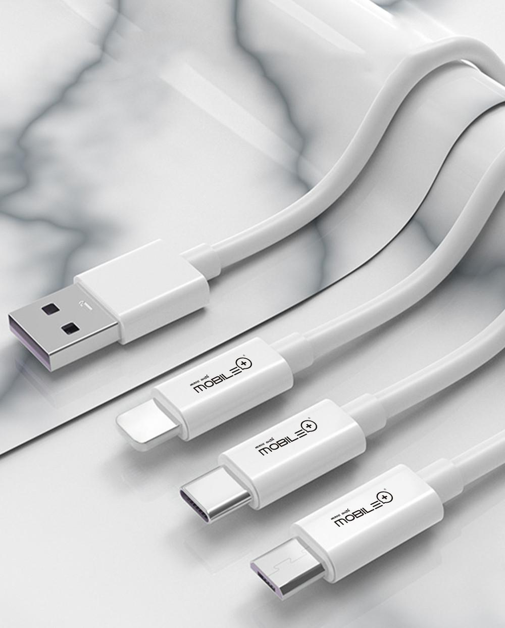 Thulos Cable De Carga. 3 En 1 USB-A A Lightning Micro USB Y Tipo-C. MOBILE+ MB-1044