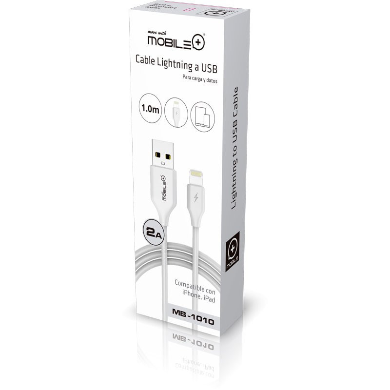 Thulos Cable De Datos Y Carga Lightning/USB Compatible Con IPhone 1 Metro Longitud. MOBILE+ MB-1010