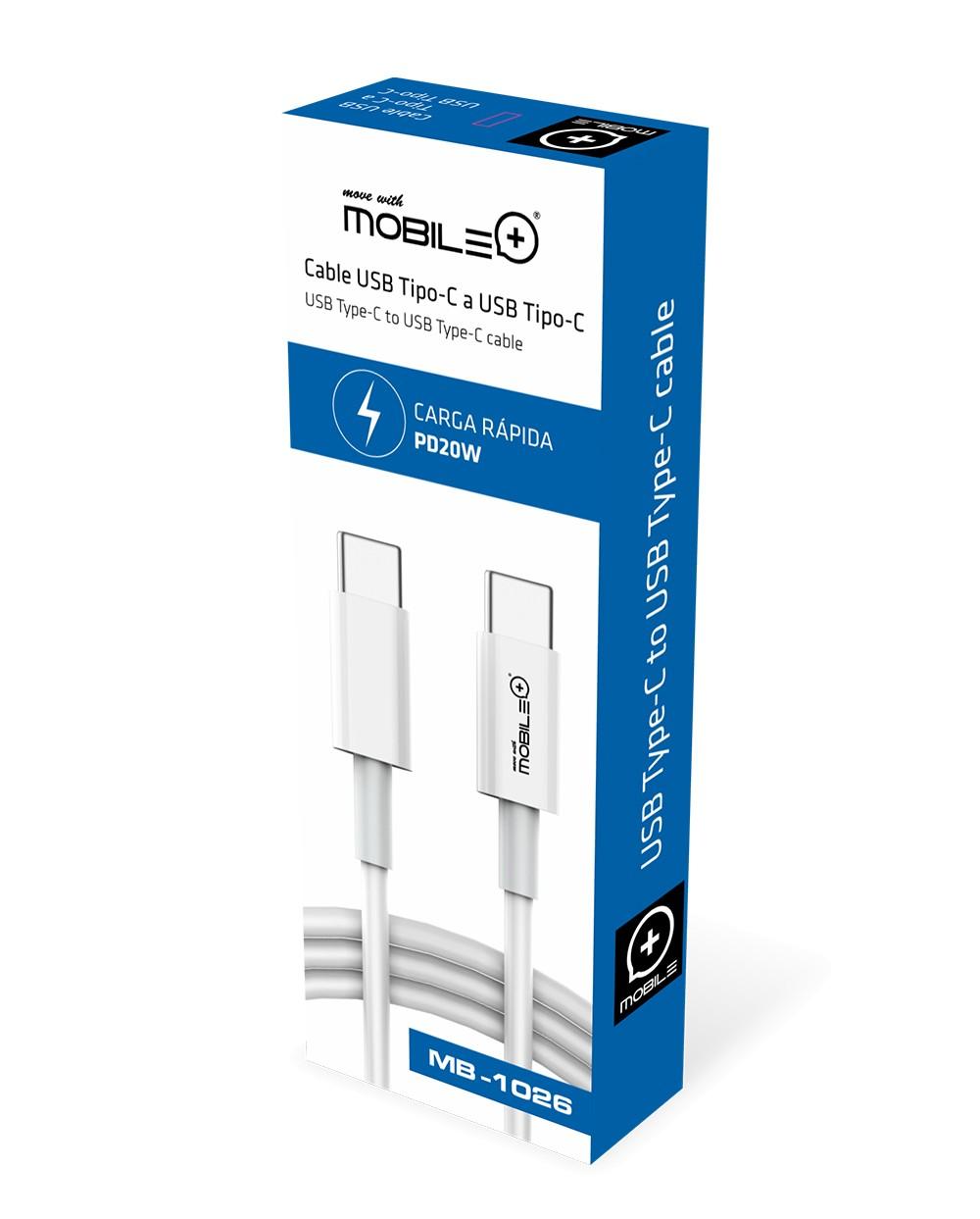 Thulos Cable USB Tipo-C A USB Tipo-C Longitud Cable: 1 M. Carga Rápida PD20W. MOBILE+ MB-1026