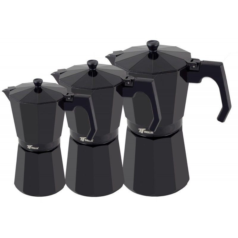 Thulos Cafetera Clásica De Color Negro Varias Capacidades: 6 9 Y 12 Tazas. THULOS