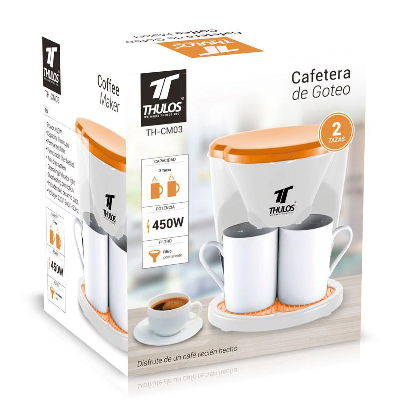 Thulos Cafetera Eléctrica Con Dos Tazas 450W. THULOS TH-CM03