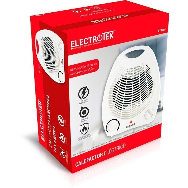 Thulos Calefactor Eléctrico 2 Ajustes De Temperatura 1000/2000W. ELECTROTEK ET-TV06