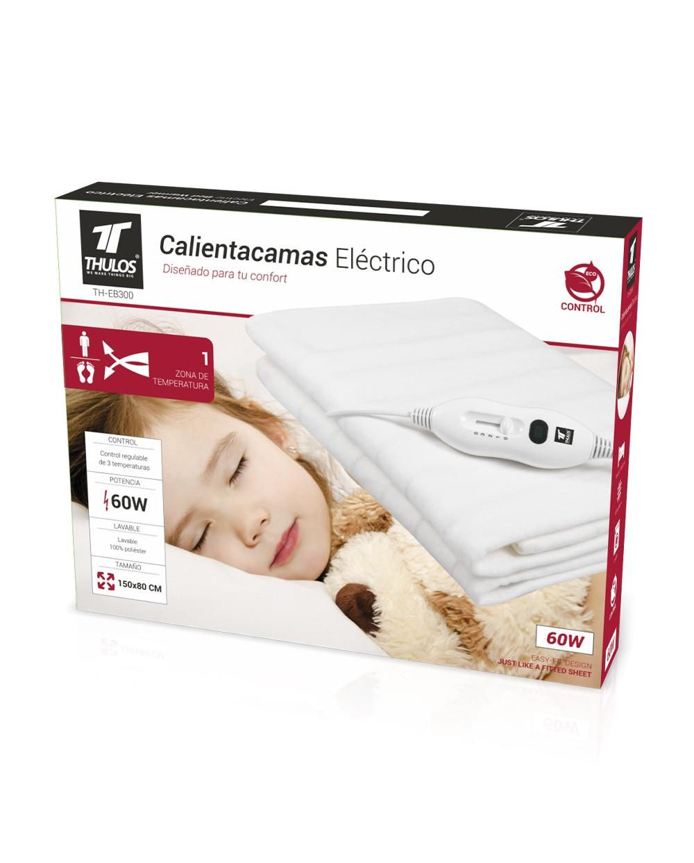 Thulos Calientacamas Eléctrico 150*80 Cm. Lavable 3 Temperaturas 60W. THULOS TH-EB300