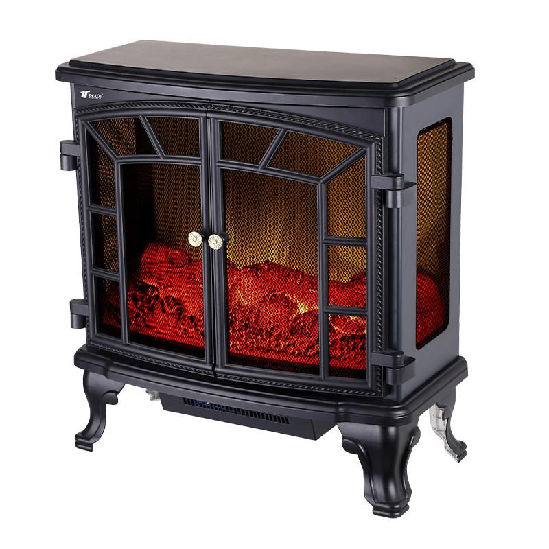 thulos Chimenea eléctrica con efecto llama y leña decorativa. THULOS TH-CY04