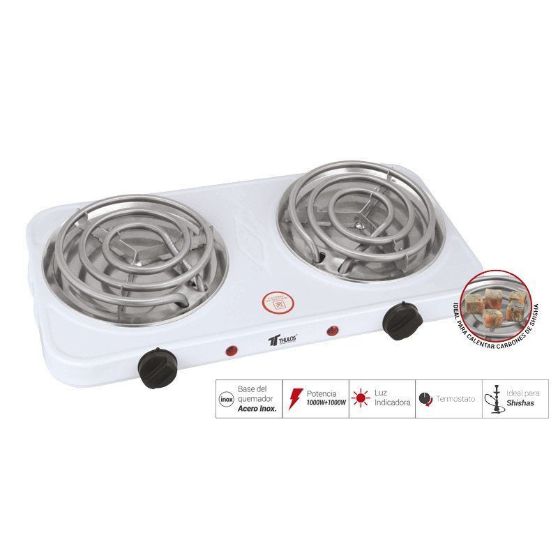 thulos Cocina eléctrica 2 quemadores especial carbones de shishas. THULOS TH-CE2100/2P