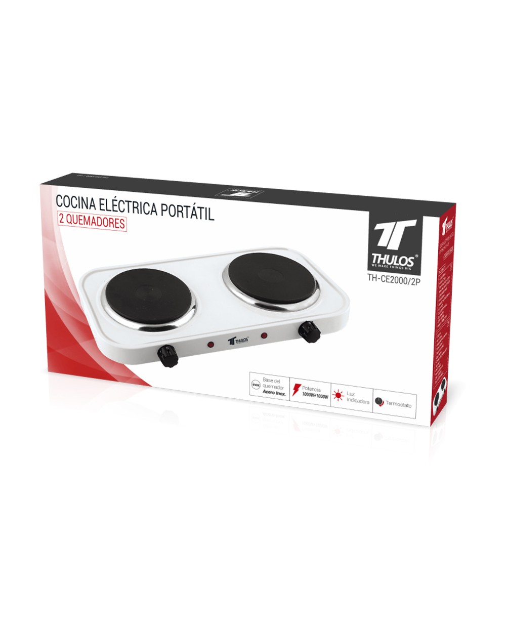 Thulos Cocina Eléctrica 2 Quemadores THULOS TH-CE2000/2P
