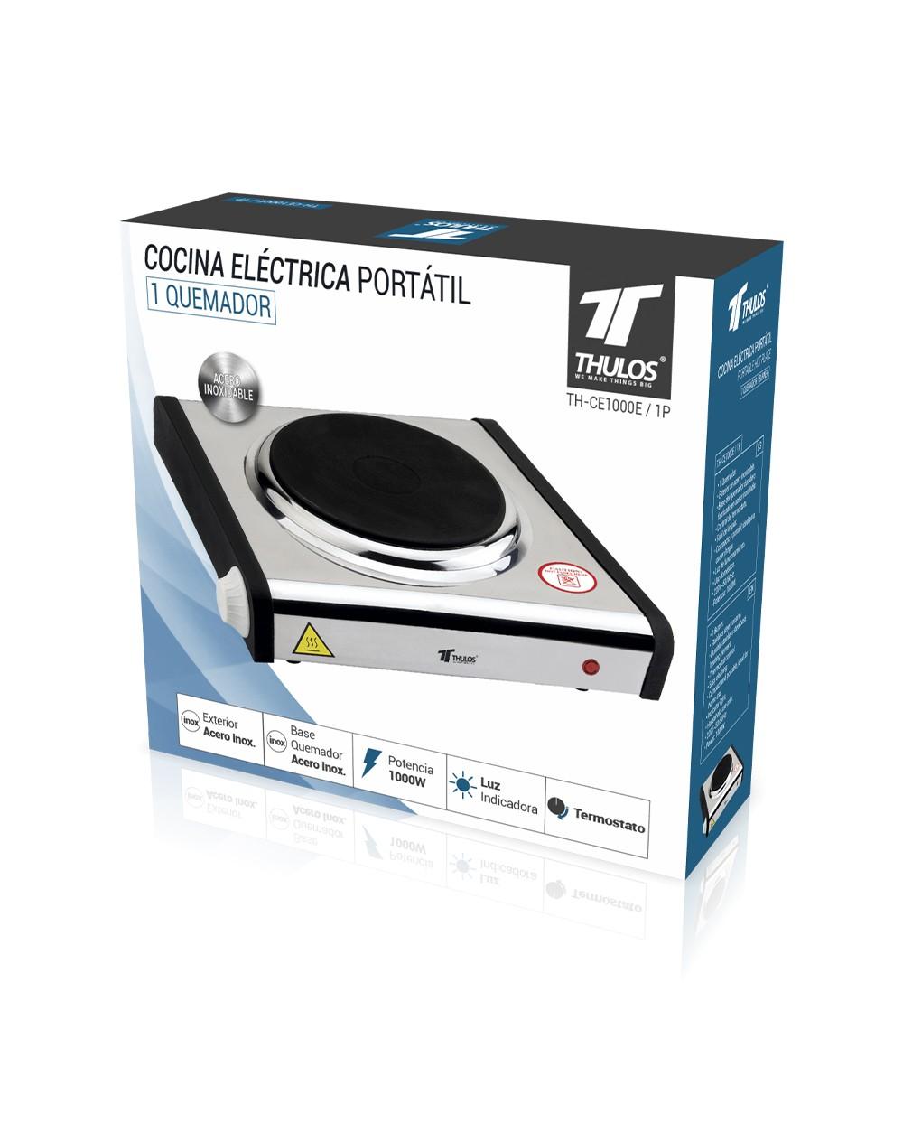 Thulos Cocina Eléctrica De Acero Inoxidable 1 Quemador THULOS TH-CE1000E/1P