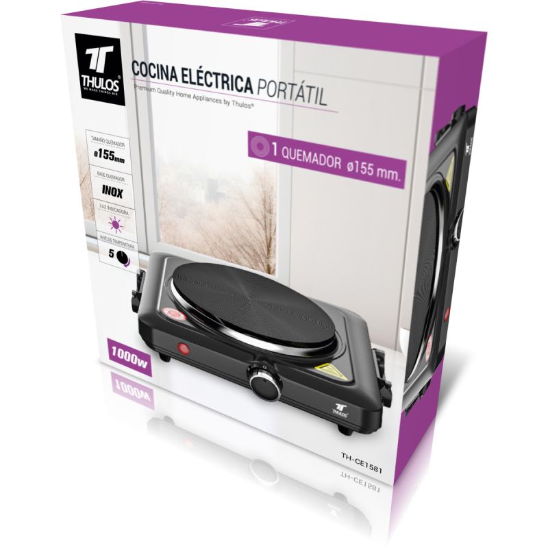 Thulos Cocina Eléctrica Portátil 1 Quemador. THULOS TH-CE1581