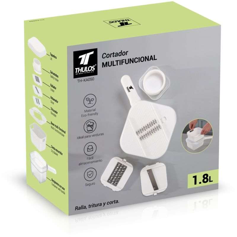 Thulos Cortador Multifuncional: Ralla Tritura Y Corta Con Facilidad. THULOS TH-KA050