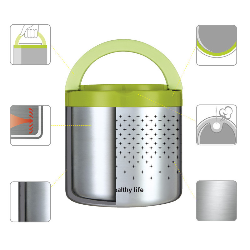 Thulos Fiambrera Con Cuerpo De Acero Inoxidable Capacidad: 1.0L THULOS TH-LB10