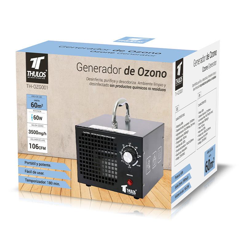 Thulos Generador De Ozono Potencia 60W Área De Uso: 60m2. THULOS TH-OZG001