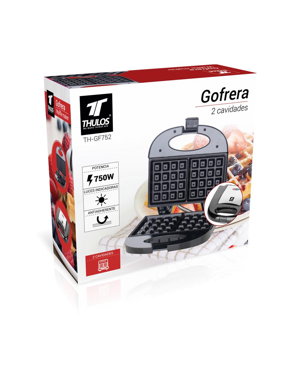 Thulos Gofrera 2 Cavidades Antiadherente 750W. THULOS TH-GF752