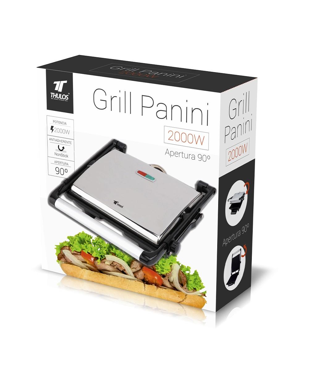 Thulos Grill Panini Apertura En Diferentes ángulos. 2000W Thulos TH-GP200