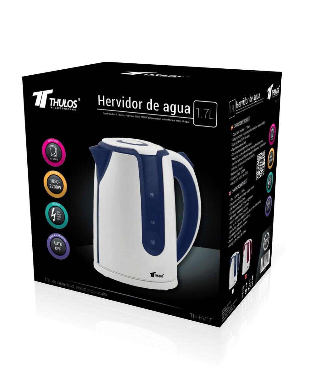 Thulos Hervidor De Agua 1.7 L. Protección Contra Sobrecalentamiento Y Hervido En Seco. THULOS TH-HV17