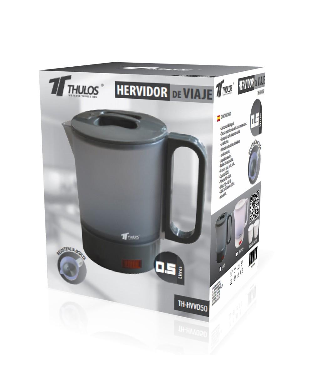 Thulos Hervidor De Viaje 0.5l. Incluye 2 Tazas Pequeñas. THULOS TH-HVV050