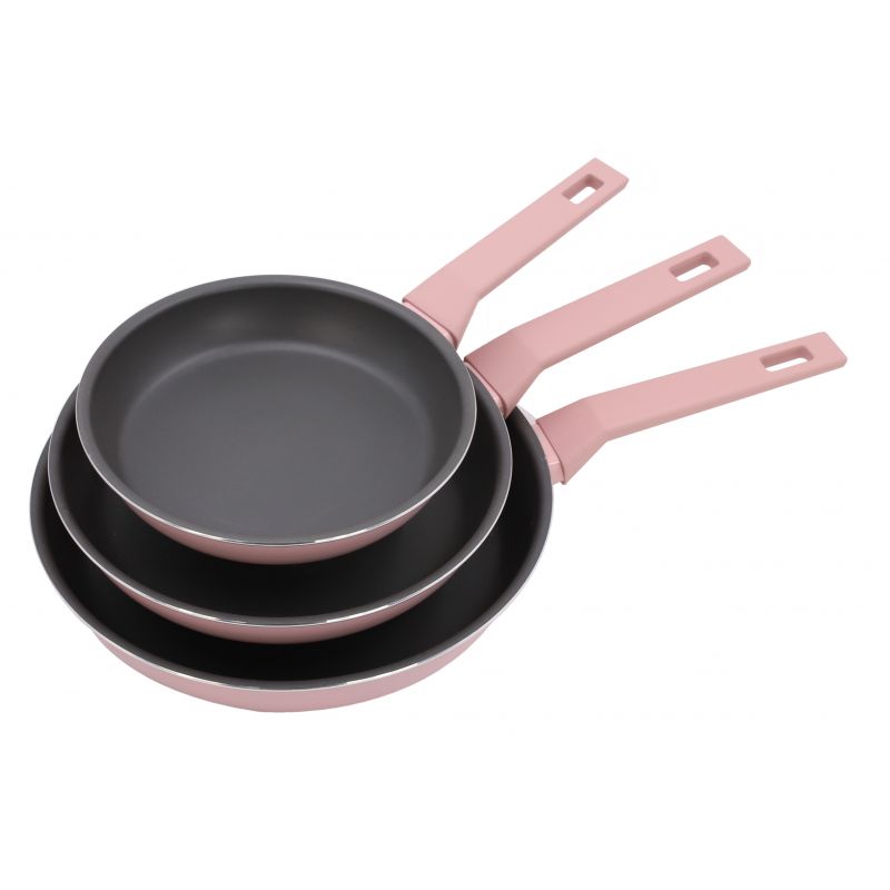 Thulos Juego De 3 Sartenes De Aluminio Tamaños: Ø20 Ø24 Ø28 Cm. THULOS TH-FPS347 STRAWBERRY