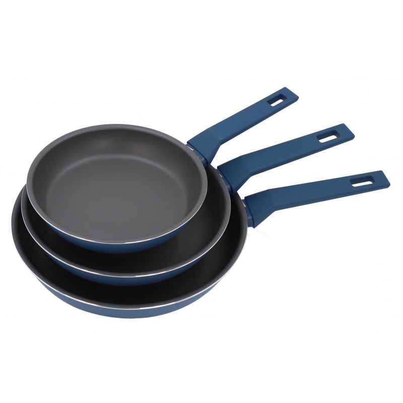 Thulos Juego De 3 Sartenes De Aluminio Tamaños: Ø20 Ø24 Ø28 Cm. THULOS TH-FPS344 BLUEBBERRY