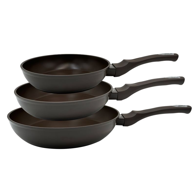 thulos Juego de 3 sartenes de aluminio tamaños: Ø20 Ø24 Ø28 cm. THULOS TH-FPS36 PORTO