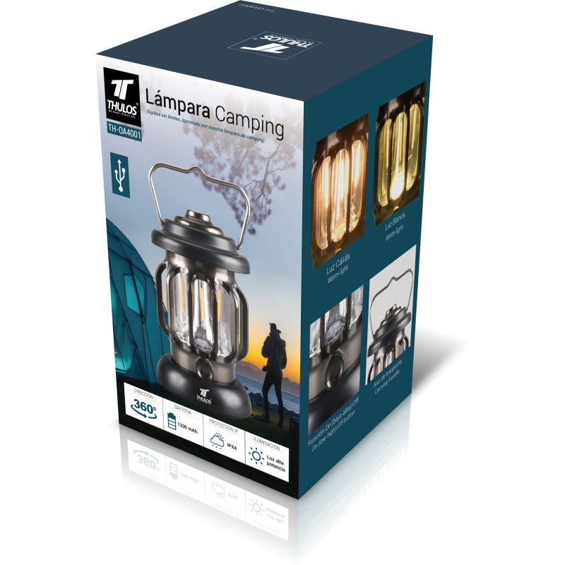 Thulos Lámpara Camping Con Batería Recargable De 1200mAh. THULOS TH-OA4001