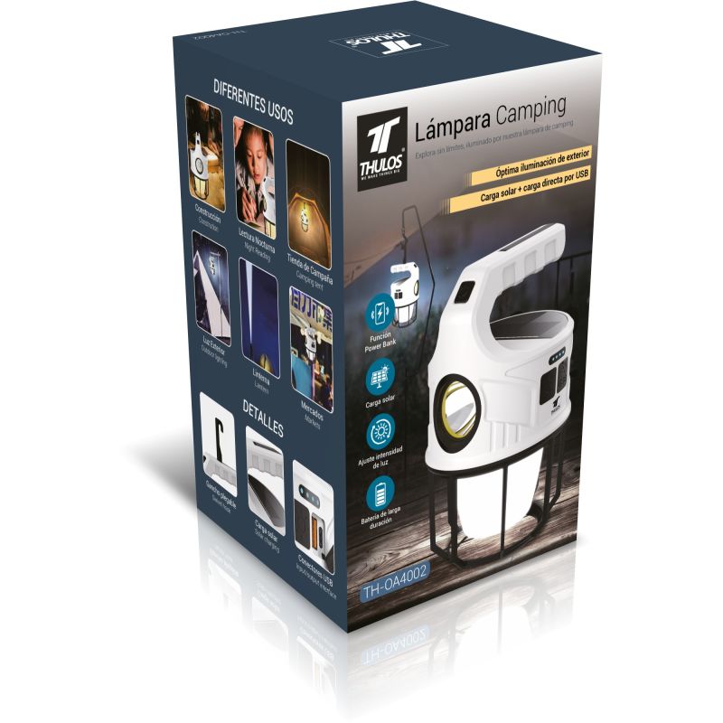 Thulos Lámpara Camping Con Función Power Bank Con Batería Recargable De 2x1200mAh. THULOS TH-OA4002