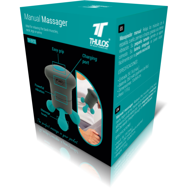 Thulos Masajeador Manual Carga USB Batería Integrada De 350 MAh. THULOS TH-BY20