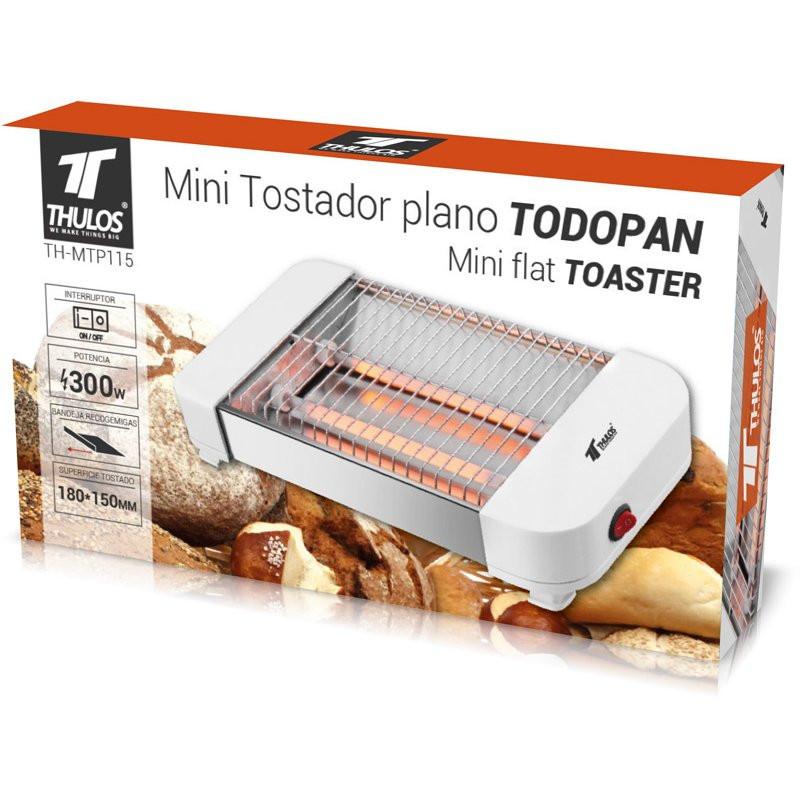 Thulos Mini Tostador Plano TODOPAN. Potencia: 300W. THULOS TH-MTP115
