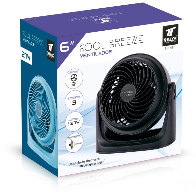 Thulos Mini Ventilador De ø6" 27W Y 3 Ajustes De Velocidad. THULOS KOOL BREEZE TH-KB18