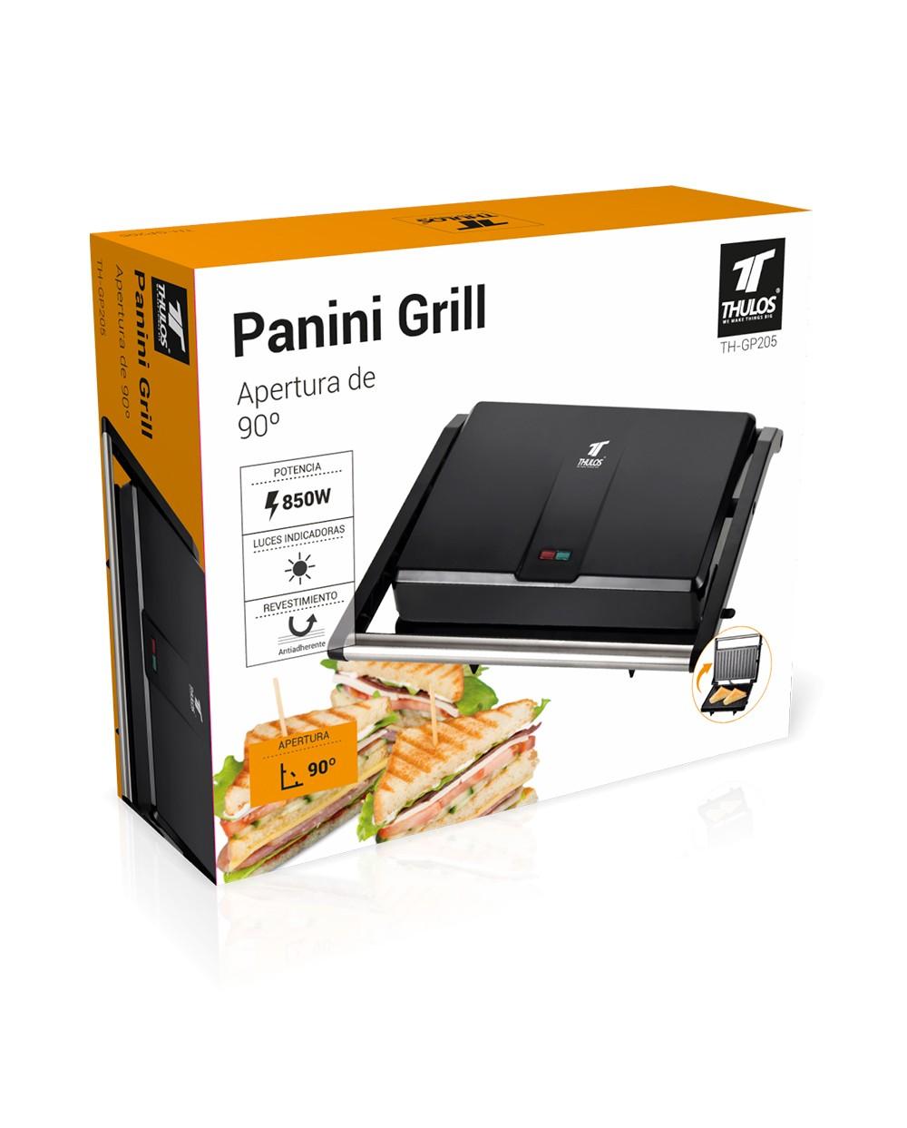 Thulos Panini Grill 850W Apertura 90º. THULOS TH-GP205