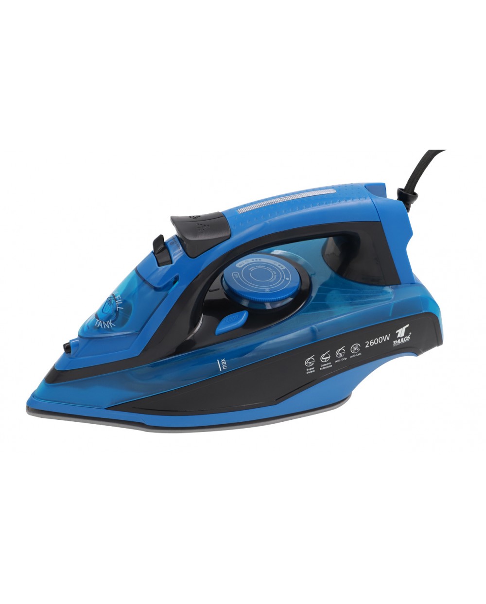 thulos Plancha de vapor con suela de cerámica. Potencia 2600W. THULOS TH-PV2603