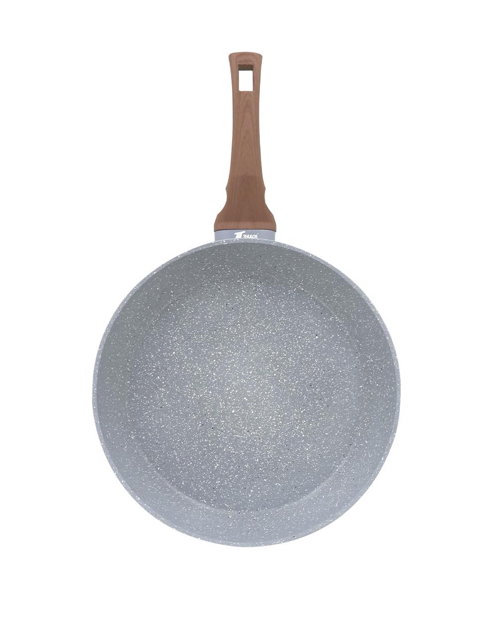 Thulos Sartén Revestimiento Antiadherente Efecto Piedra Ø20 Ø22 Ø24 Ø 26 Ø28 Ø30 Cm.THULOS TH-FRP MARBLE II SERIE