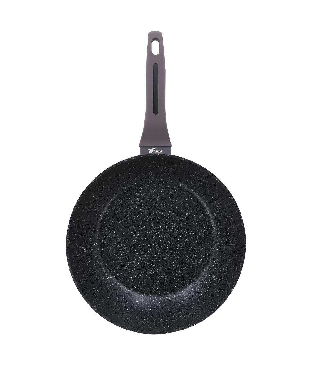 Thulos Sartén Revestimiento Antiadherente Efecto Piedra Ø20 Ø22 Ø24 Ø26 Ø28 Ø30 Cm. GREY SERIE THULOS TH-FRP