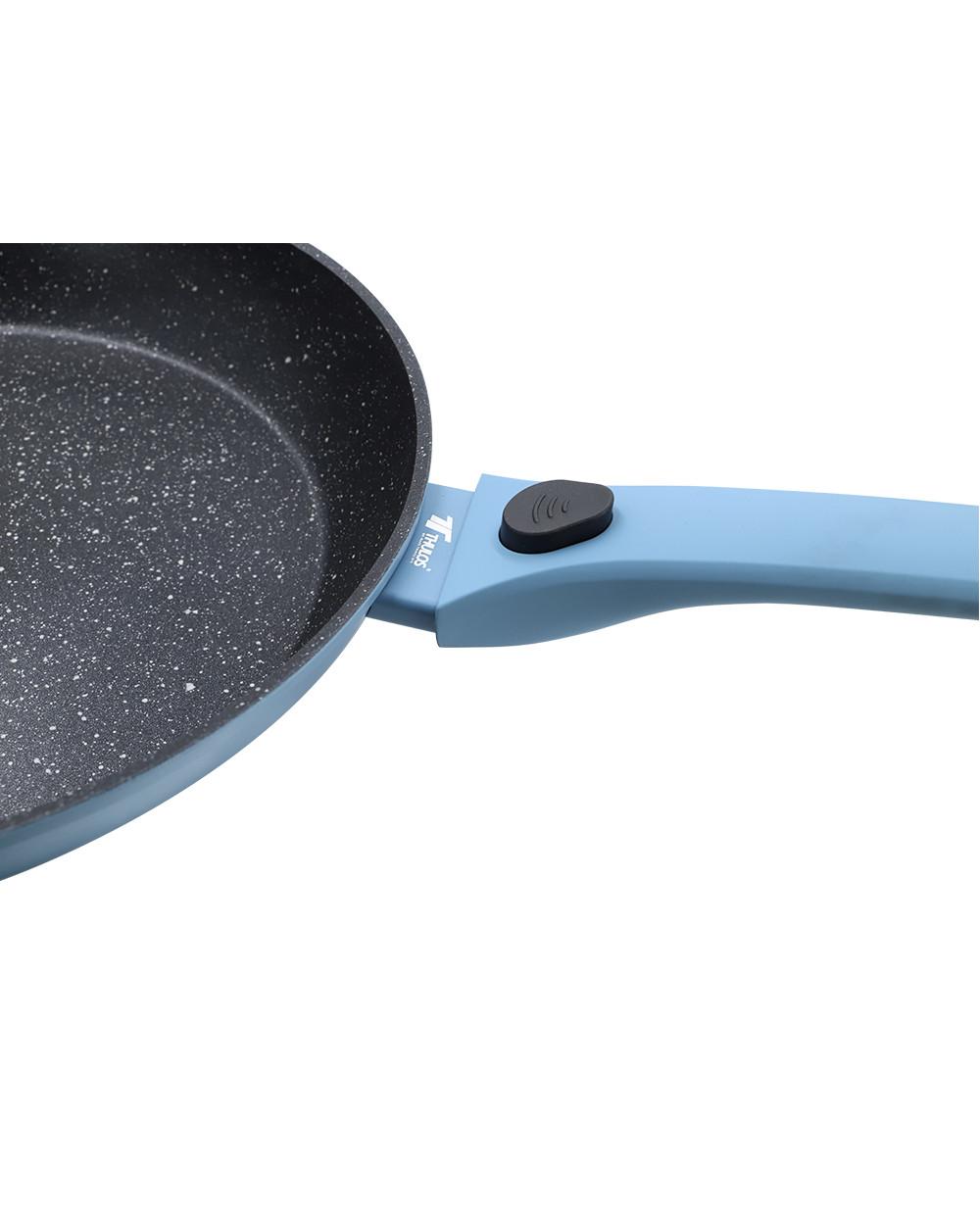 Thulos Sartén Revestimiento Antiadherente Efecto Piedra Ø20 Ø24 Ø 28 Cm. BLUE SERIE THULOS TH-FRP