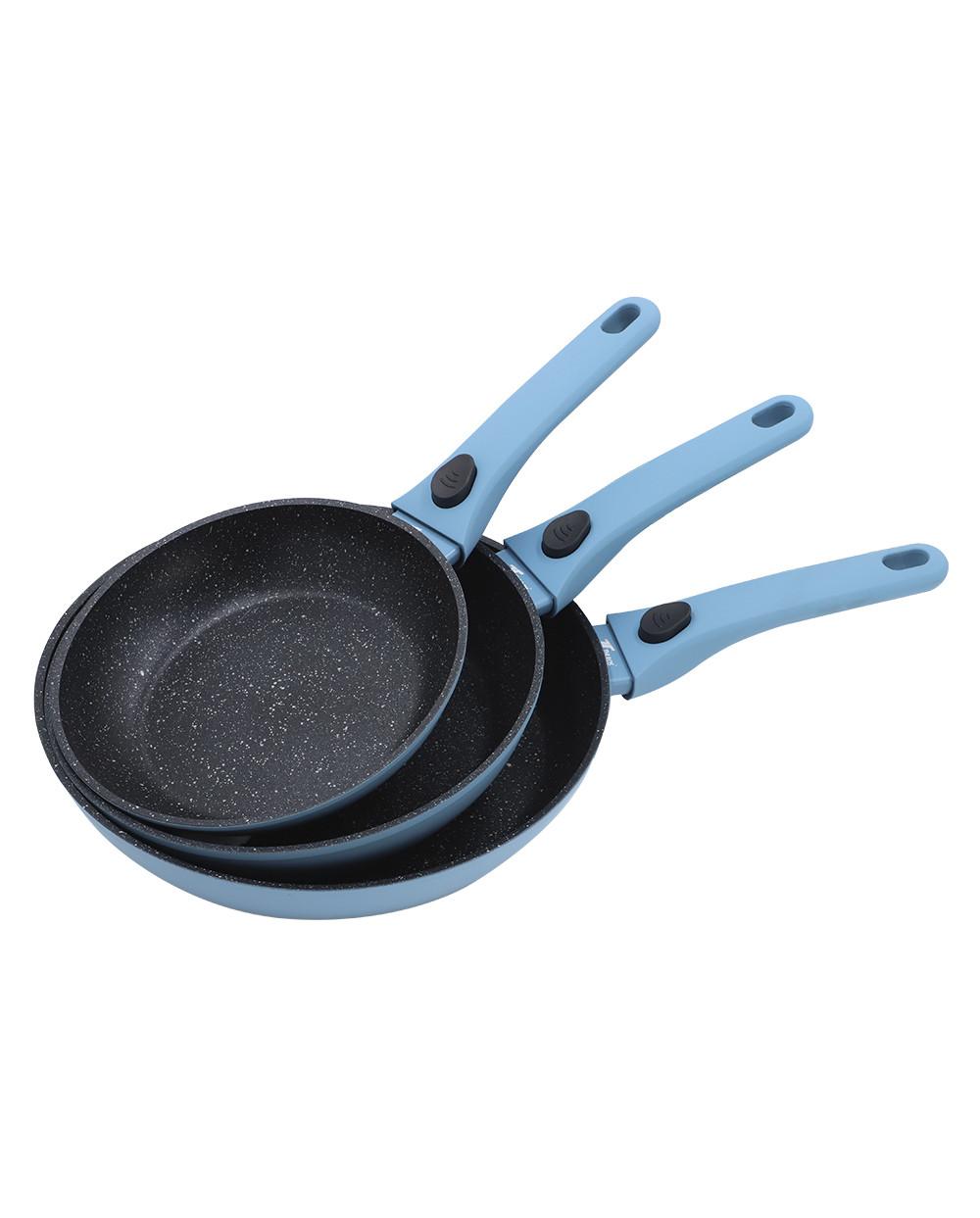 thulos Sartén Revestimiento Antiadherente Efecto Piedra Ø20 Ø24 Ø 28 cm. BLUE SERIE THULOS TH-FRP