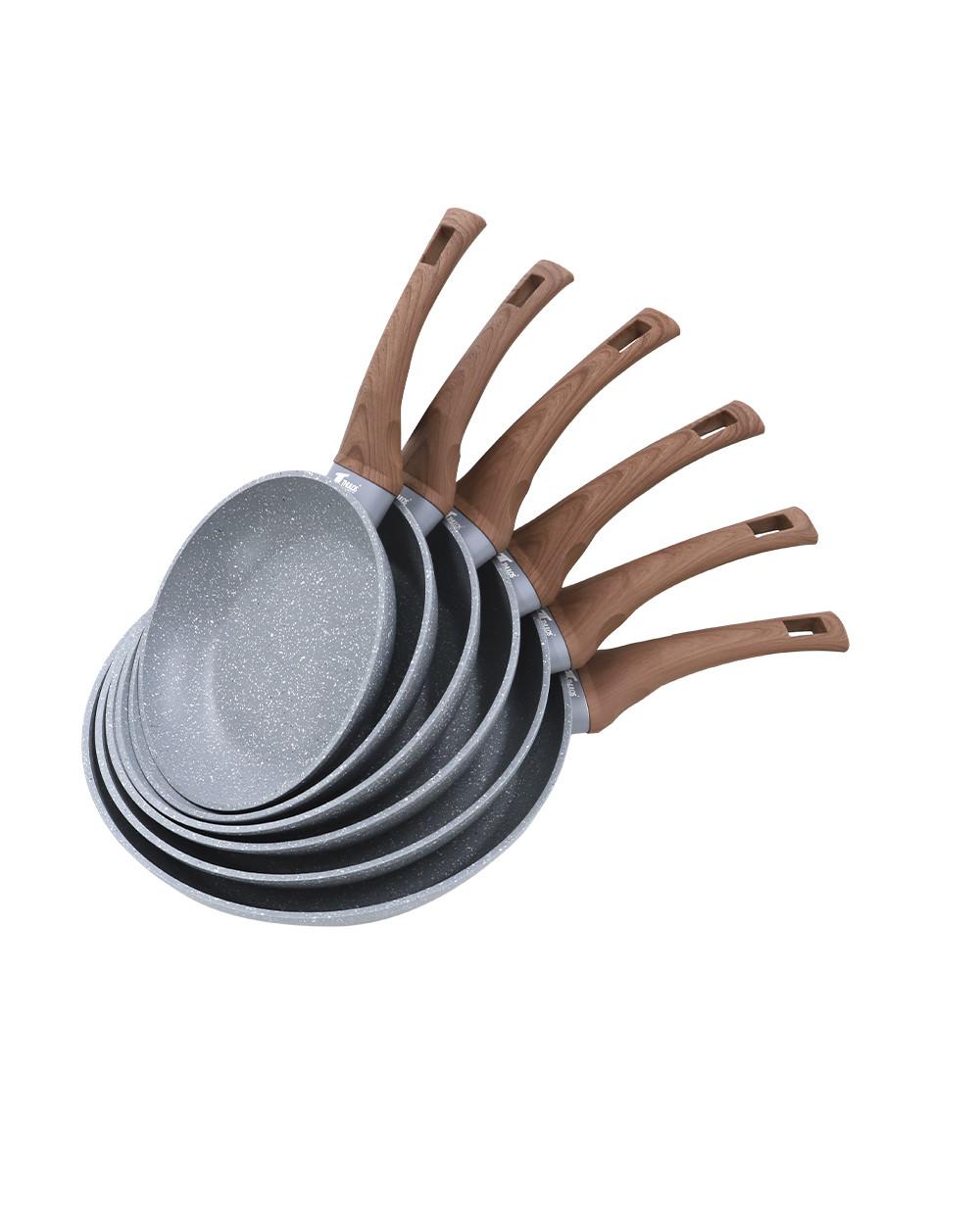 thulos Sartén Revestimiento Antiadherente Efecto Piedra Ø20 Ø22 Ø24 Ø 26 Ø28 Ø30 cm.THULOS TH-FRP MARBLE II SERIE