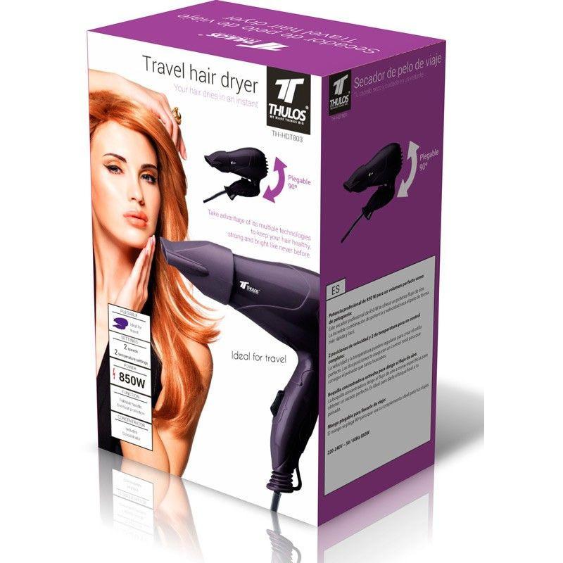 Thulos Secador De Pelo De Viaje 2 Velocidades Y Selector De Temperatura De 2 Posiciones 850W Thulos TH-HDT803