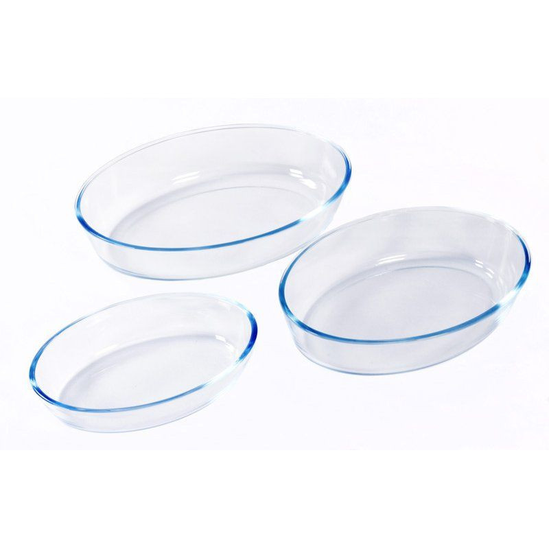 Thulos Set De 3 Bandejas De Vidrio Ovaladas Para Horno 0.7L 1.6L Y 2.4L. THULOS TH-KA020